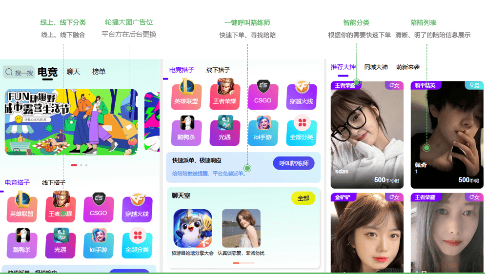 陪(péi)玩(wán)平台源碼(mǎ)，陪(péi)玩(wán)游戏系(xì)統(tǒng)，游戏陪(péi)玩(wán)源碼(mǎ)，陪(péi)玩(wán) app 源碼(mǎ)，游戏陪(péi)玩(wán)语音(yīn)社交源碼(mǎ)搭(dā)建部署方(fāng)案